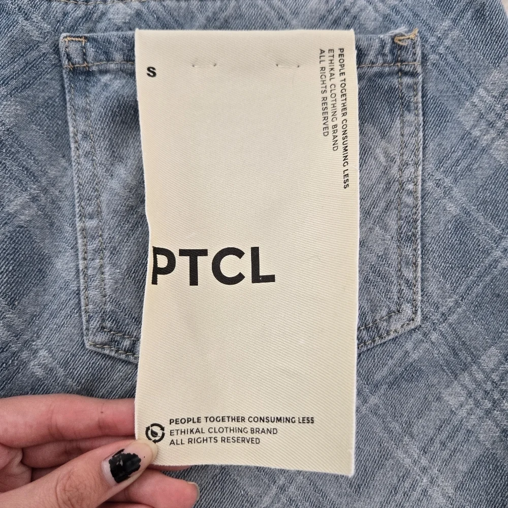 PTCL Ethikal Brand Xyla Plaid Denim Mini skirt Size Small. New.